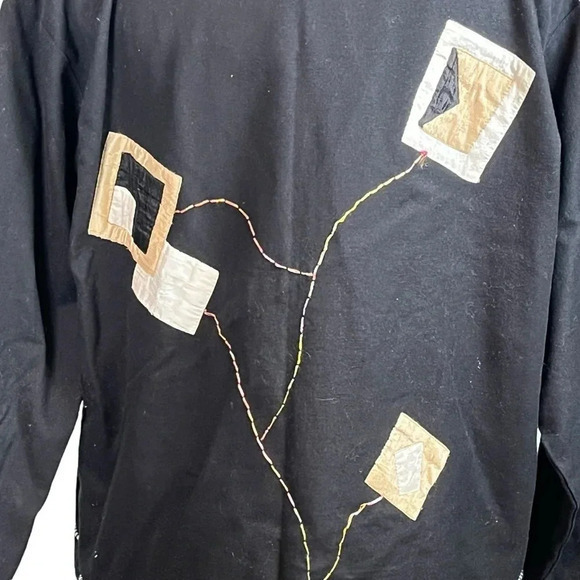 Yak Magik  Fun Funky‎ Embellished Cotton Silk Vintage Jacket Women Size Large - Picture 9 of 12